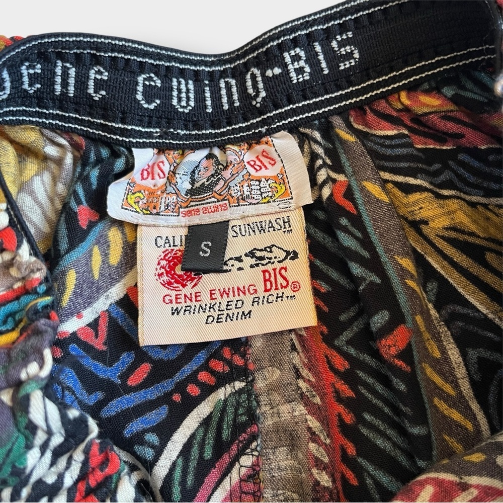VTG 90s Gene Ewing Paisley Wide Leg Pants Artcore Streetwear Palazzo Pant Small - Picture 7 of 13